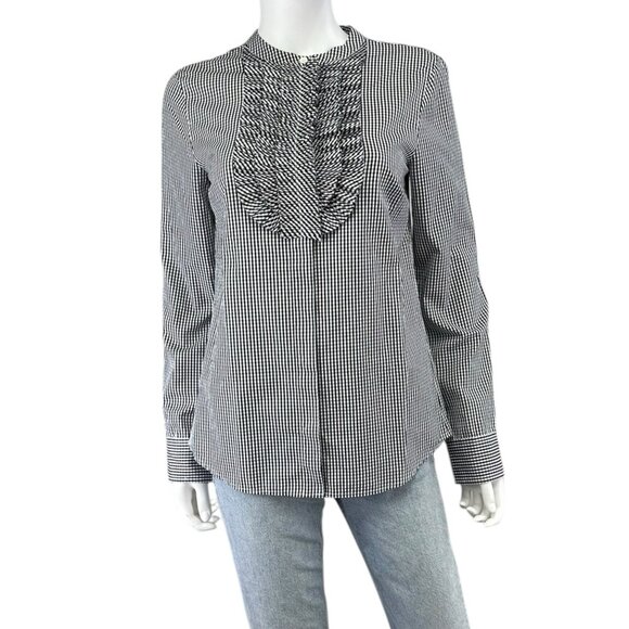 J. Crew Tops - J. Crew Black Gingham Check Button-Down Size 4 H0444
